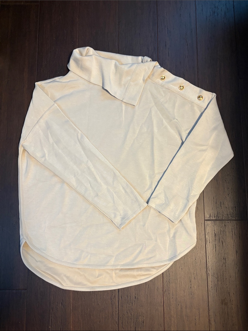 Cable & Gauge Cream Long Sleeve Button-Shoulder Tunic